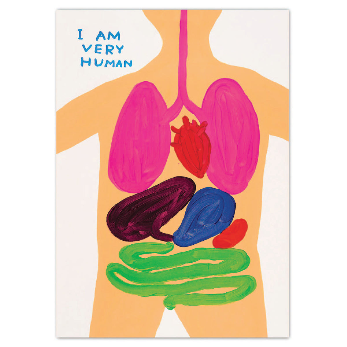 David Shrigley // I Am Very Human Postcard — OPEN EDITIONS